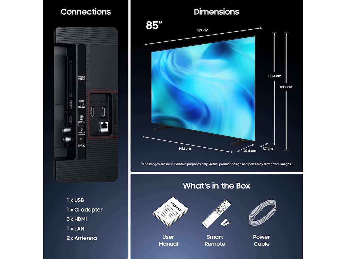 Samsung 85" Crystal UHD 4K Smart TV U7005H (2026) Over 80 tommer TV