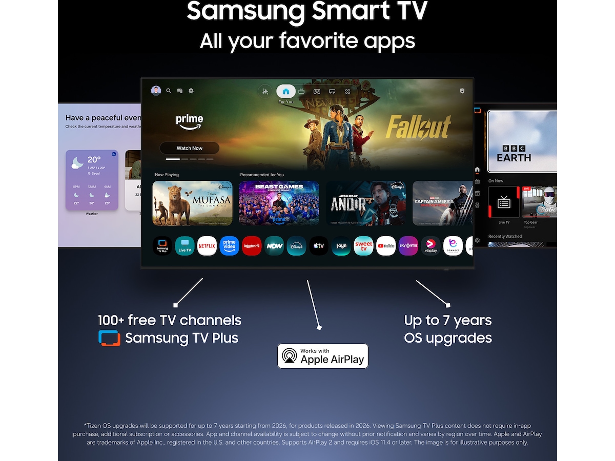 Samsung Crystal UHD 4K Smart TV U7005H 50 - 59 tommer TV