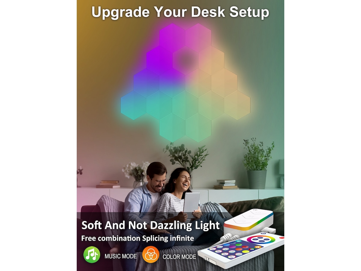 Mission SG Radiance H RGB Vegglampe 6 Paneler Led strips & underholdning