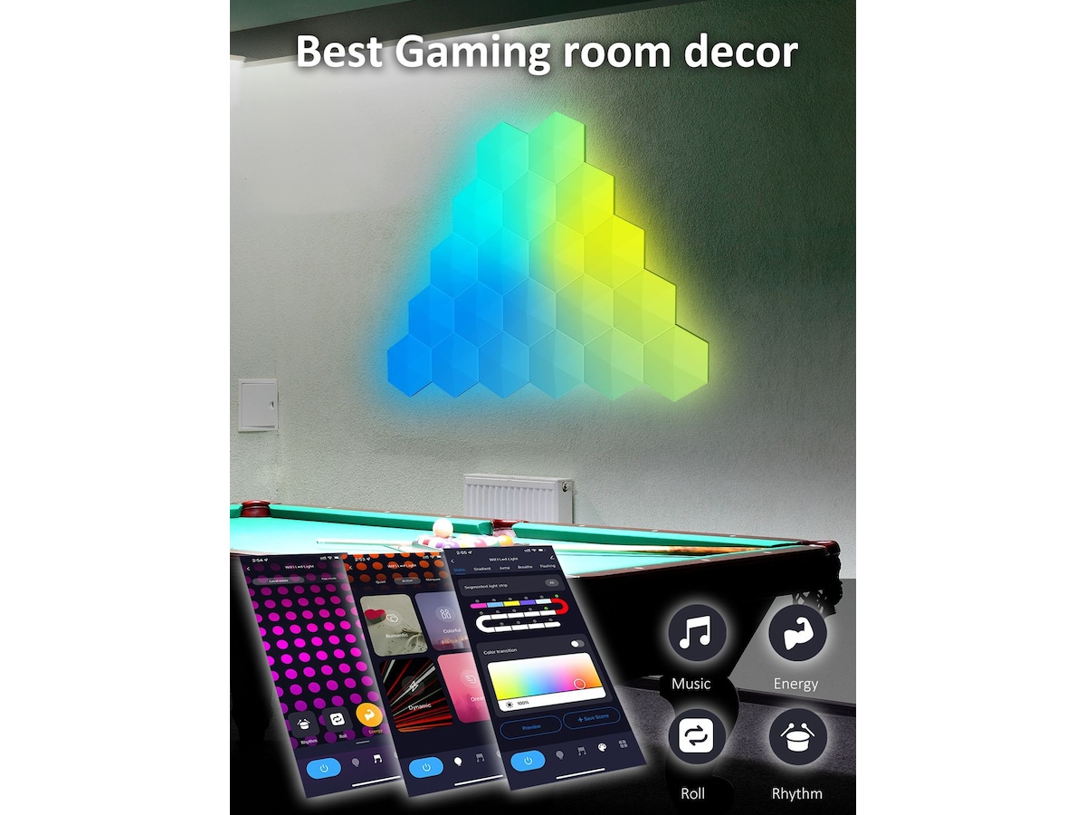 Mission SG Radiance H RGB Vegglampe 6 Paneler Led strips & underholdning