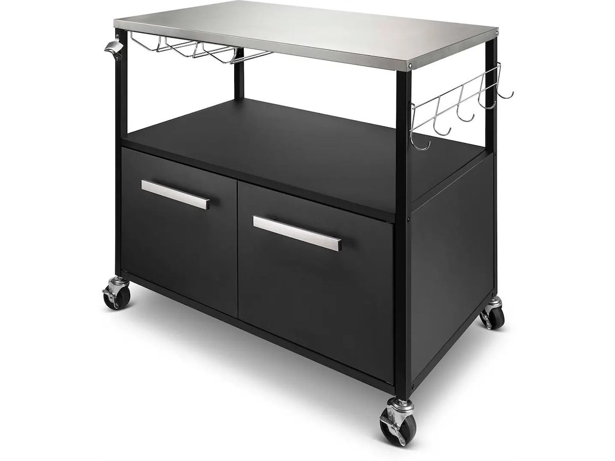 Austin and Barbeque Sidebord med oppbevaring Vogner til utendørsgriller