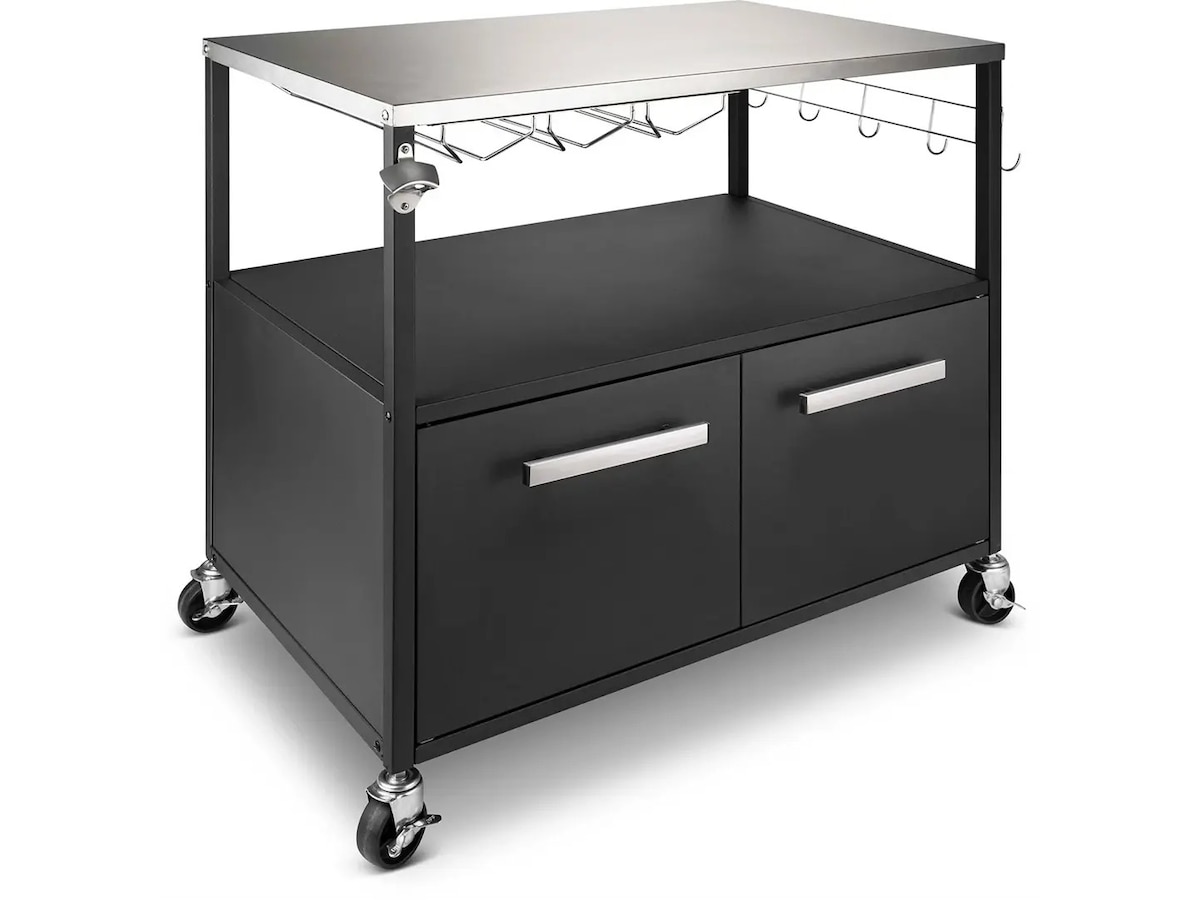 Austin and Barbeque Sidebord med oppbevaring Vogner til utendørsgriller