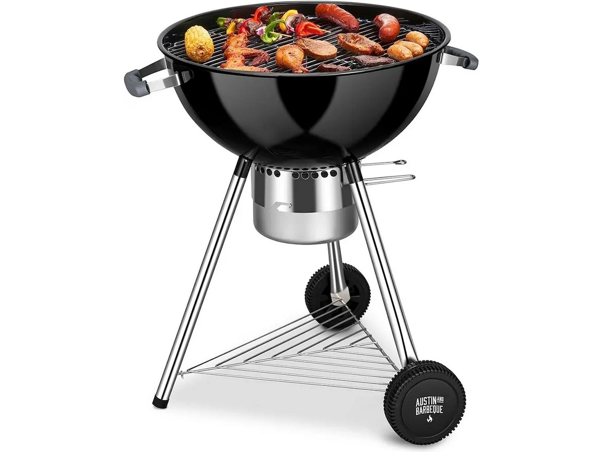 Austin and Barbeque Stor kullgrill med termometer Grill