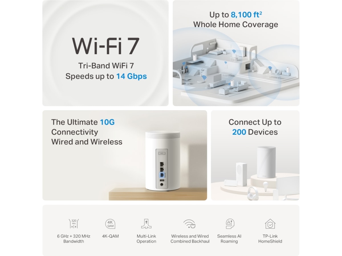 TP-Link Deco BE68 mesh router 1-pack Routere