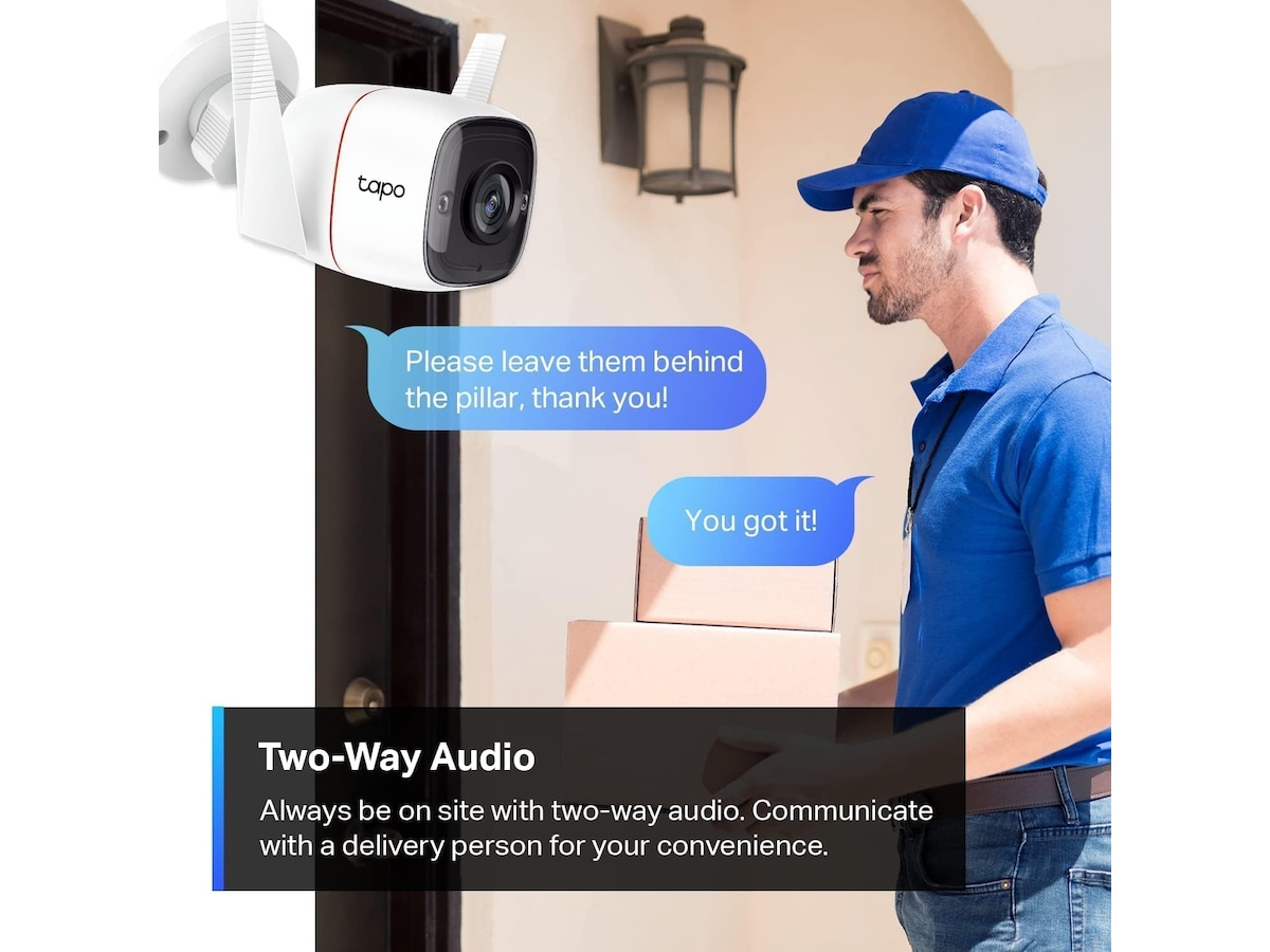 TP-Link Tapo C310 WiFi utendørs overvåkningskamera (hvit) - 2pk Overvåkningskameraer