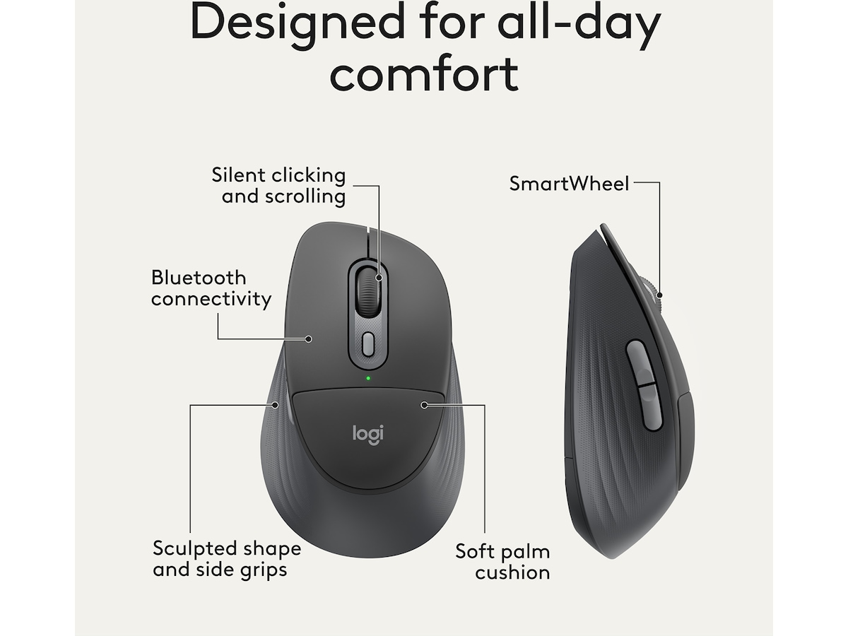 Logitech Signature Comfort M850 L trådløs mus (graphite) Mus