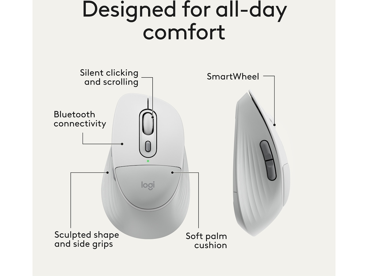 Logitech Signature Comfort M850 L trådløs mus (hvit) Mus