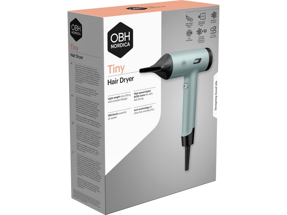 OBH Nordica Tiny Hairdryer BLDC-motor NY7120N0 (Green) Hårpleie & styling