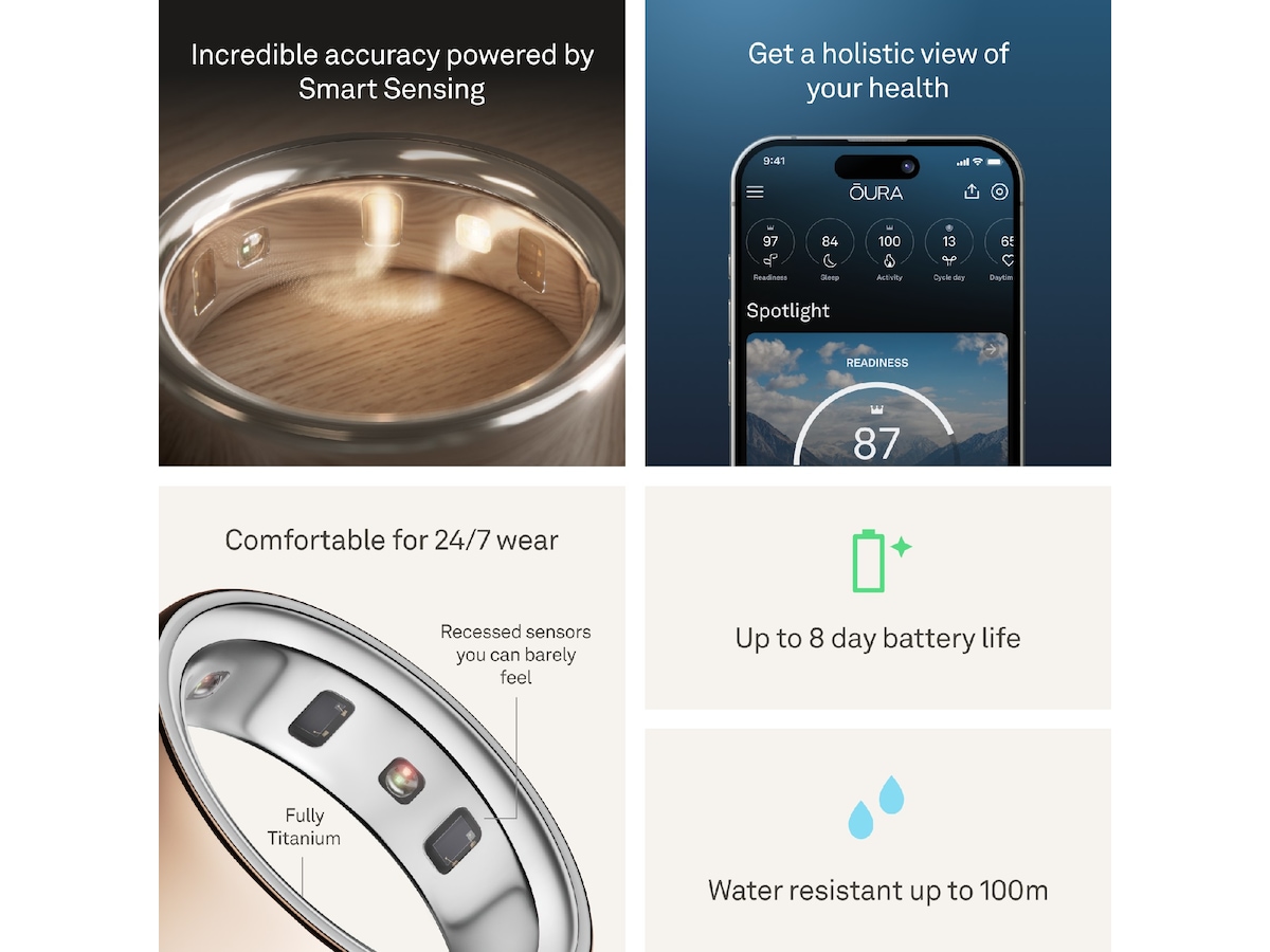 Oura Ring 4 Smart Ring str. 8 (rosegull) -B-Grade Demo tilbehør til mobiler & klokker