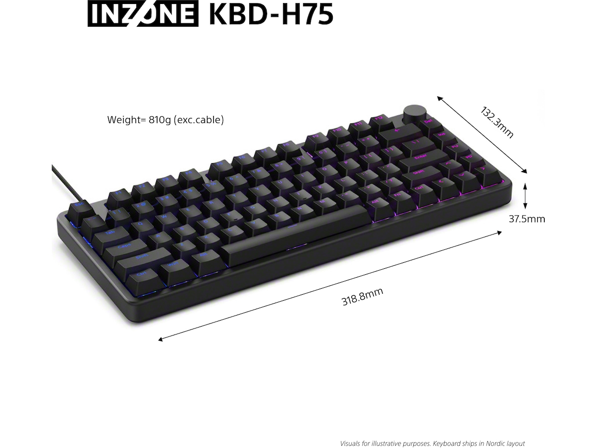 Sony INZONE KBD-H75 Gaming Tastatur 75% TKL Gamingtastatur