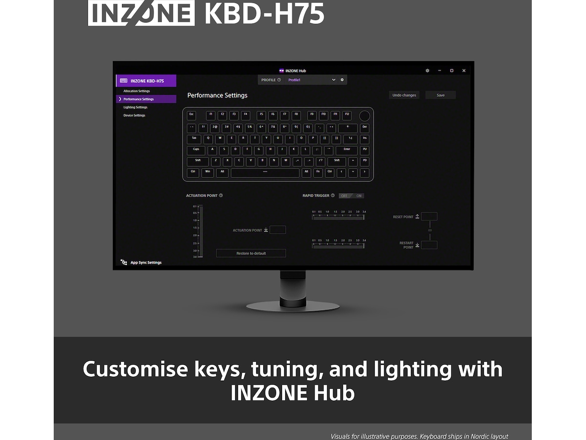 Sony INZONE KBD-H75 Gaming Tastatur 75% TKL Gamingtastatur