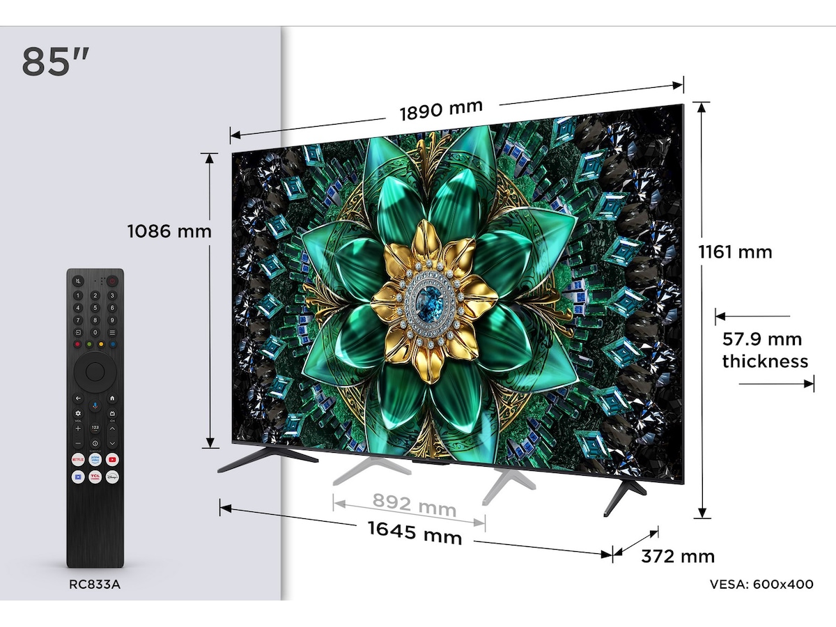 TCL 85" Q6C Premium QD-MiniLED TV (2026) Over 80 tommer TV