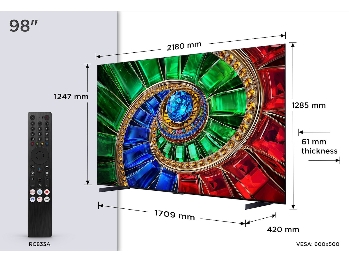 TCL 98" RM7L RGB-Mini LED Smart TV (2026) Over 80 tommer TV