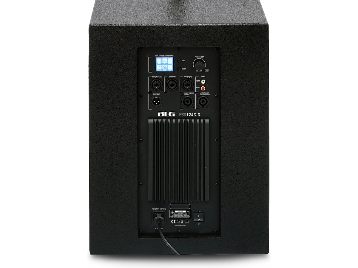 BLG PSS1243 2-Way Active PA-system, 12" Sub, Bluetooth 5.3 Høyttalere
