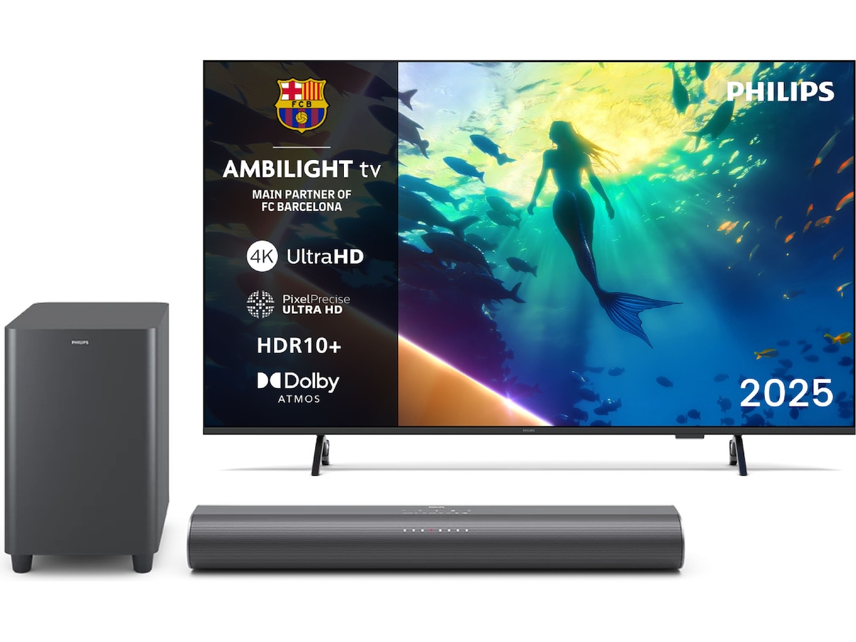 Philips 43" PUS8000/12 4K LED Smart Ambilight TV (2025) + Soundbar 20 - 49 tommer TV
