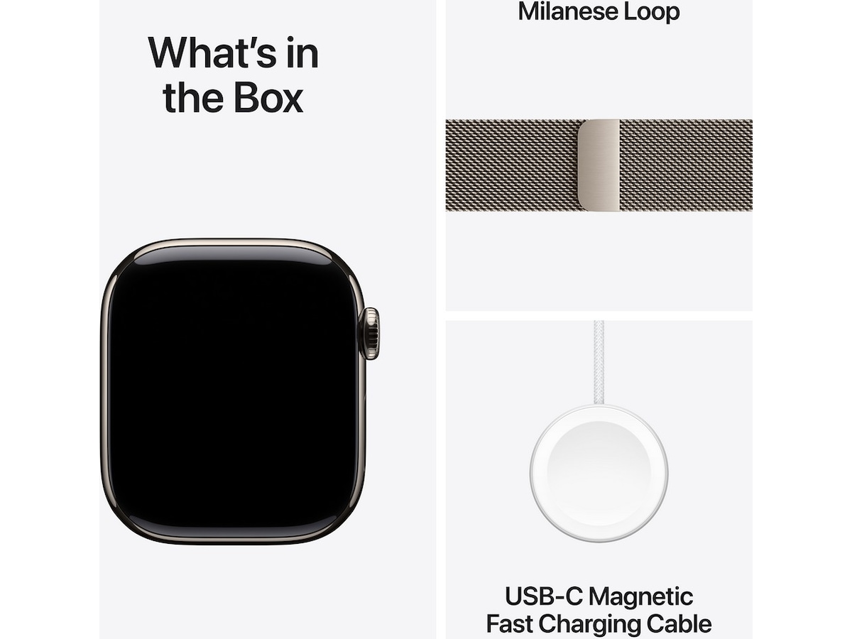 Apple Watch Series 10 GPS + LTE 42mm Titan (naturlig) -B-Grade Demo klokker