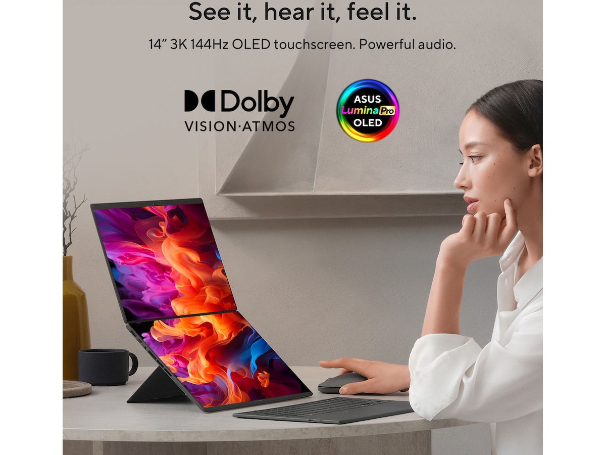 ASUS ZenBook Duo UX8407AA 14" 3K OLED Touch 144 Hz PC - Bærbar / laptop