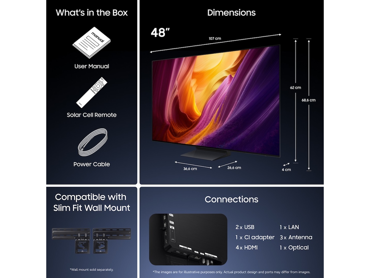 Samsung 48" S95H OLED 4K Smart TV (2026) 20 - 49 tommer TV