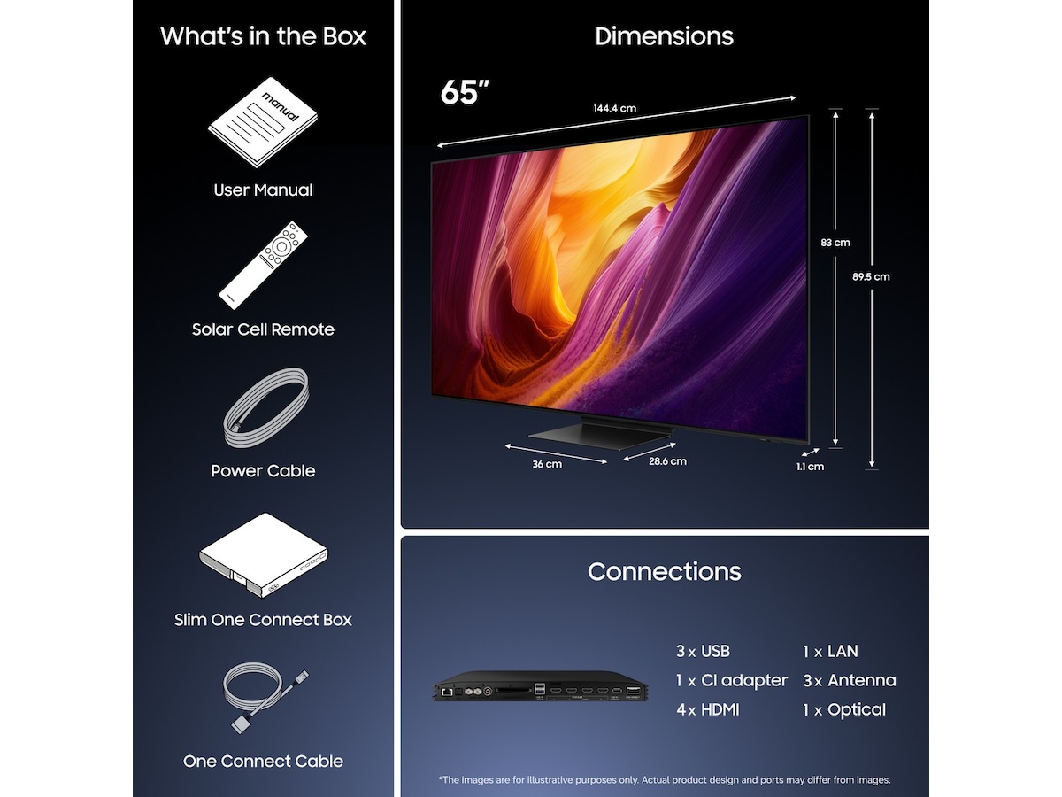 Samsung 65" S95H OLED 4K Smart TV (2026) 60 - 69 tommer TV
