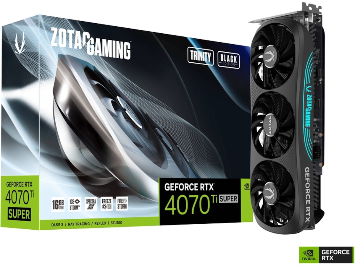 ZOTAC GAMING GeForce RTX 4070 Ti SUPER Trinity (sort) -B-Grade Demo skjermkort