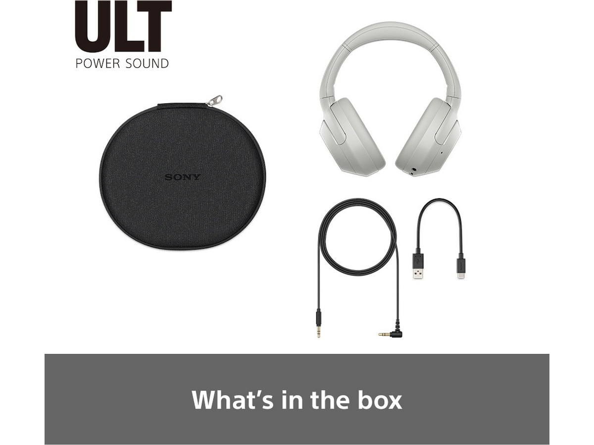 Sony ULT WEAR trådløse hodetelefoner Over-Ear (hvit) + Sony WI-C100 Hodetelefoner