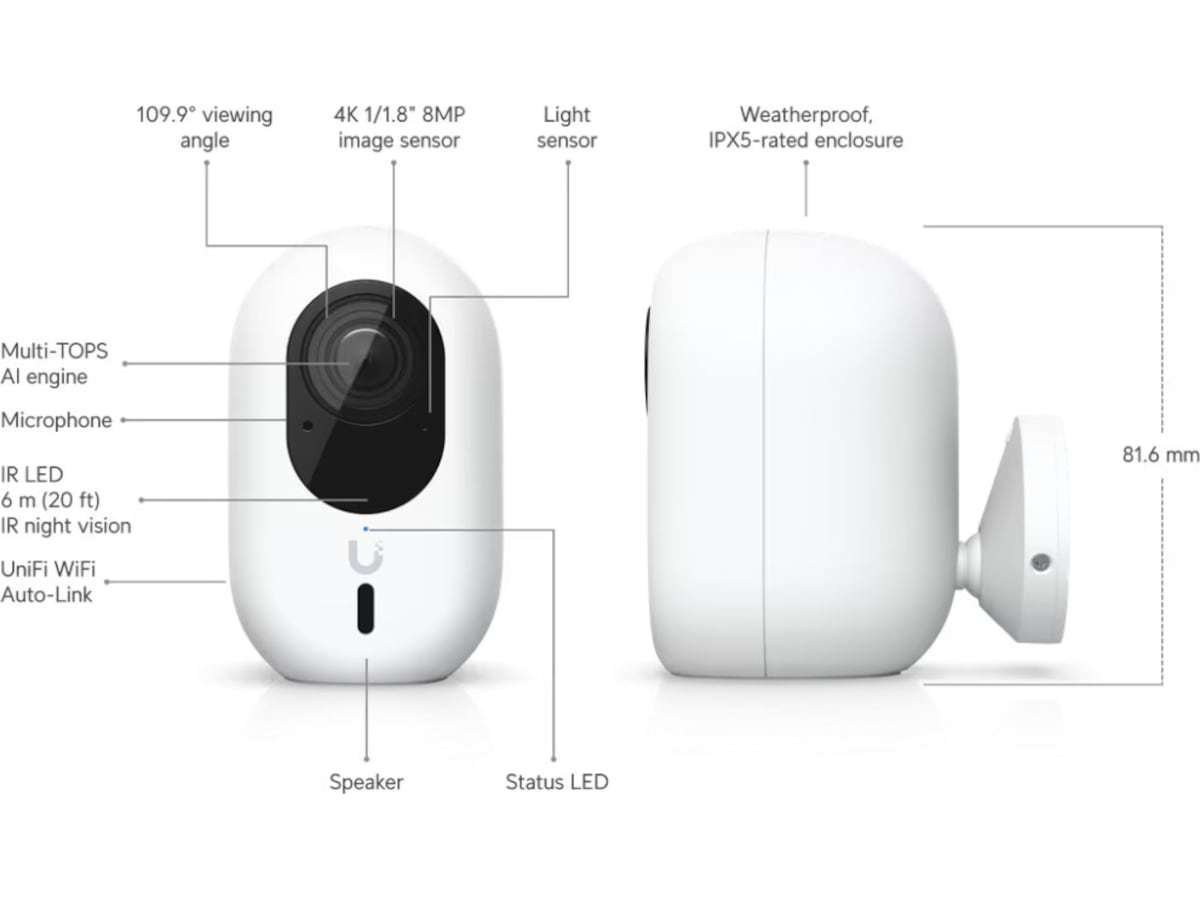 Ubiquiti G6 Instant 4K Overvåkningskamera (hvit) Overvåkningskameraer