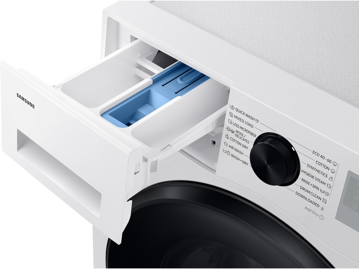 Samsung Vask/tørk AI Dry+ 9/6 kg (hvit) Kombinert vaskemaskin og tørketrommel