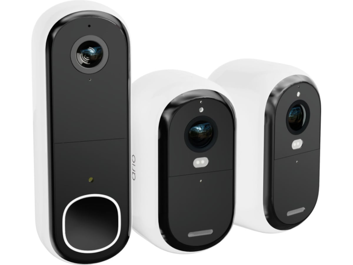 Arlo Essential 3 HD utendørs overvåkningskamera 2-pack + Video Doorbell Overvåkningskameraer