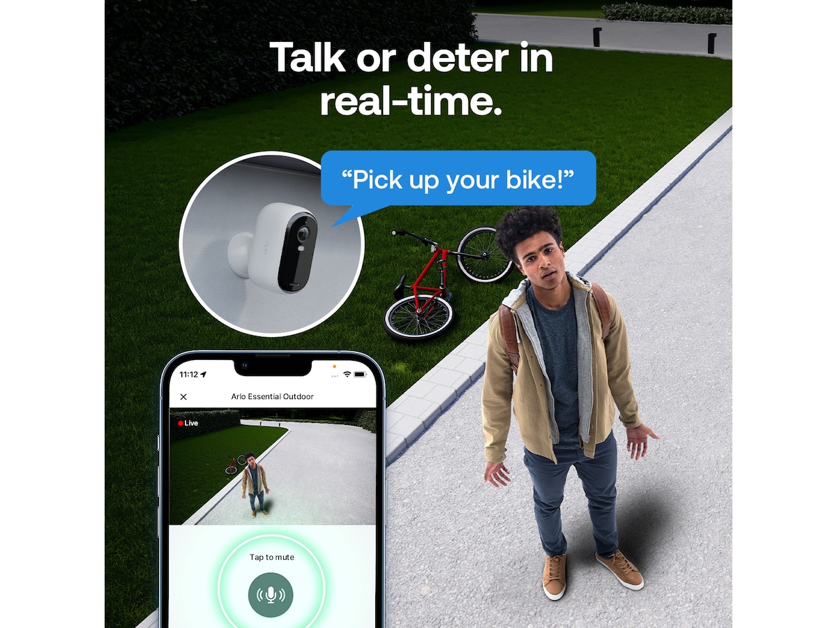 Arlo Essential 3 HD utendørs overvåkningskamera 2-pack + Video Doorbell Overvåkningskameraer
