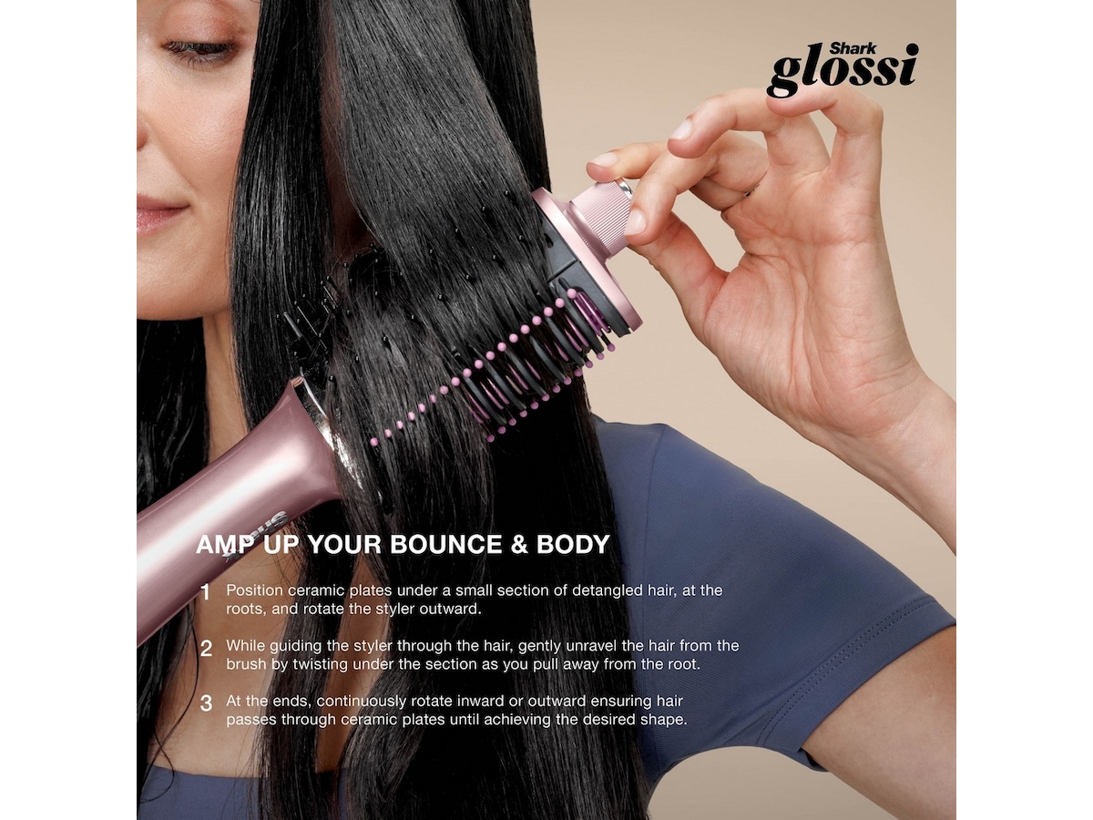 Shark HT302EUPK Glossi 2-i-1 varmebehandler & hårglatter (Pink) Hårpleie & styling