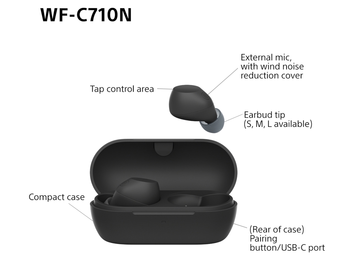 Sony WF-C710N Trådløse ørepropper, In-ear (sort) -B-Grade Demo headset
