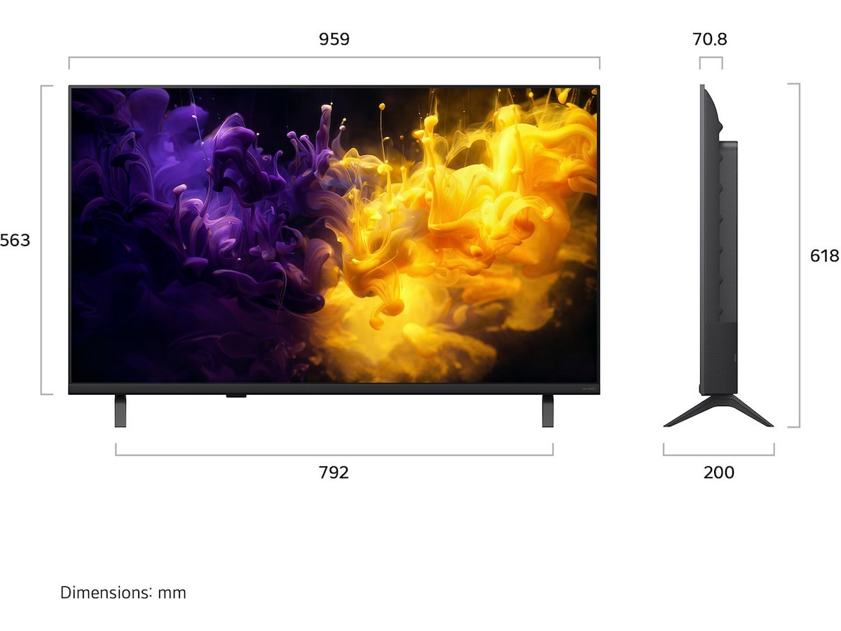 LG 43" QQNED70 MiniLED 4K Smart TV (2026) 20 - 49 tommer TV