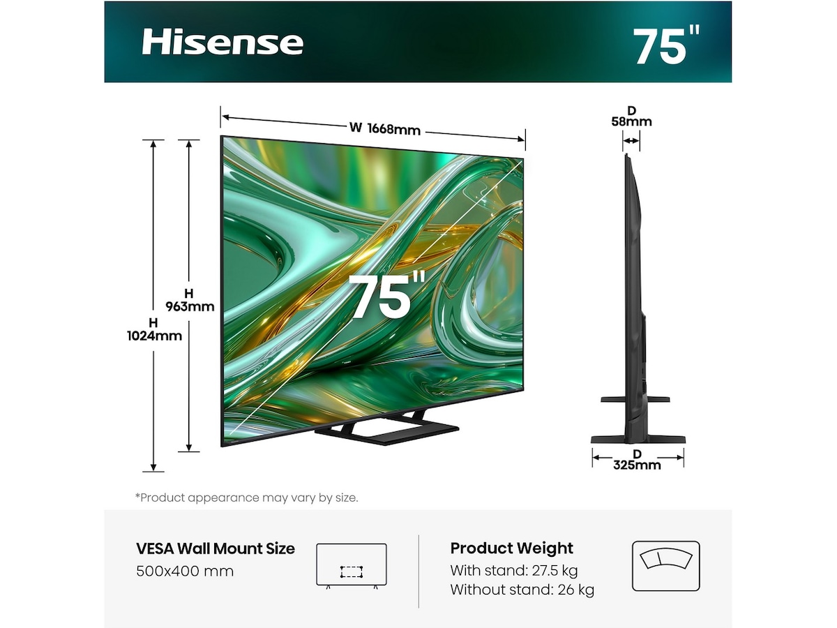 Hisense 75" E8S MiniLED Smart TV (2026) 70 - 79 tommer TV