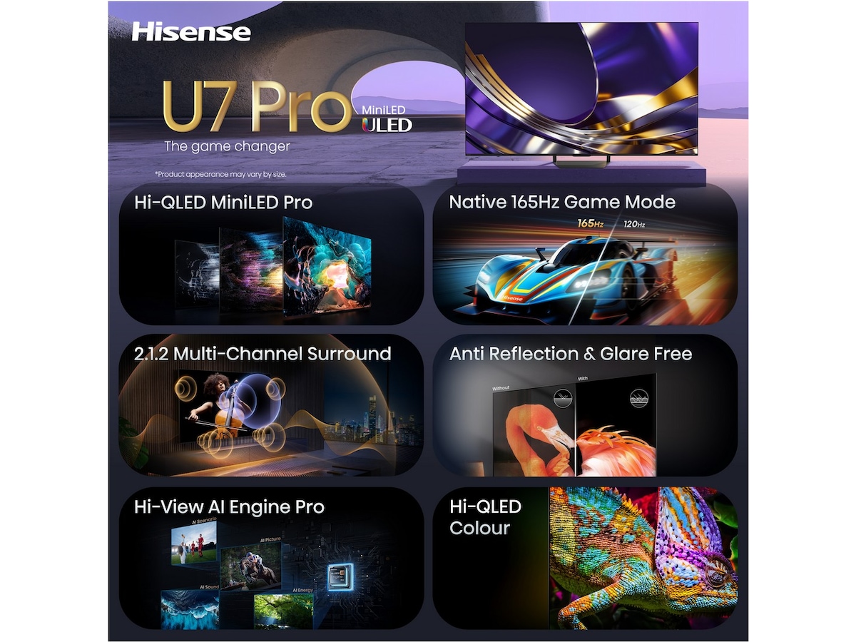 Hisense 100" U7S PRO MiniLED Smart TV (2026) Over 80 tommer TV