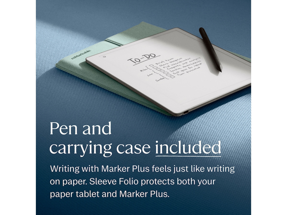 reMarkable Paper Pure 10,3" + Marker Plus + Sleeve Folio (mist green) Digitale notatblokker