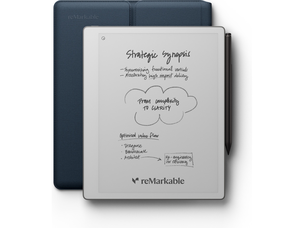 reMarkable Paper Pure 10,3" + Marker Plus + Sleeve Folio (ocean blue) Digitale notatblokker