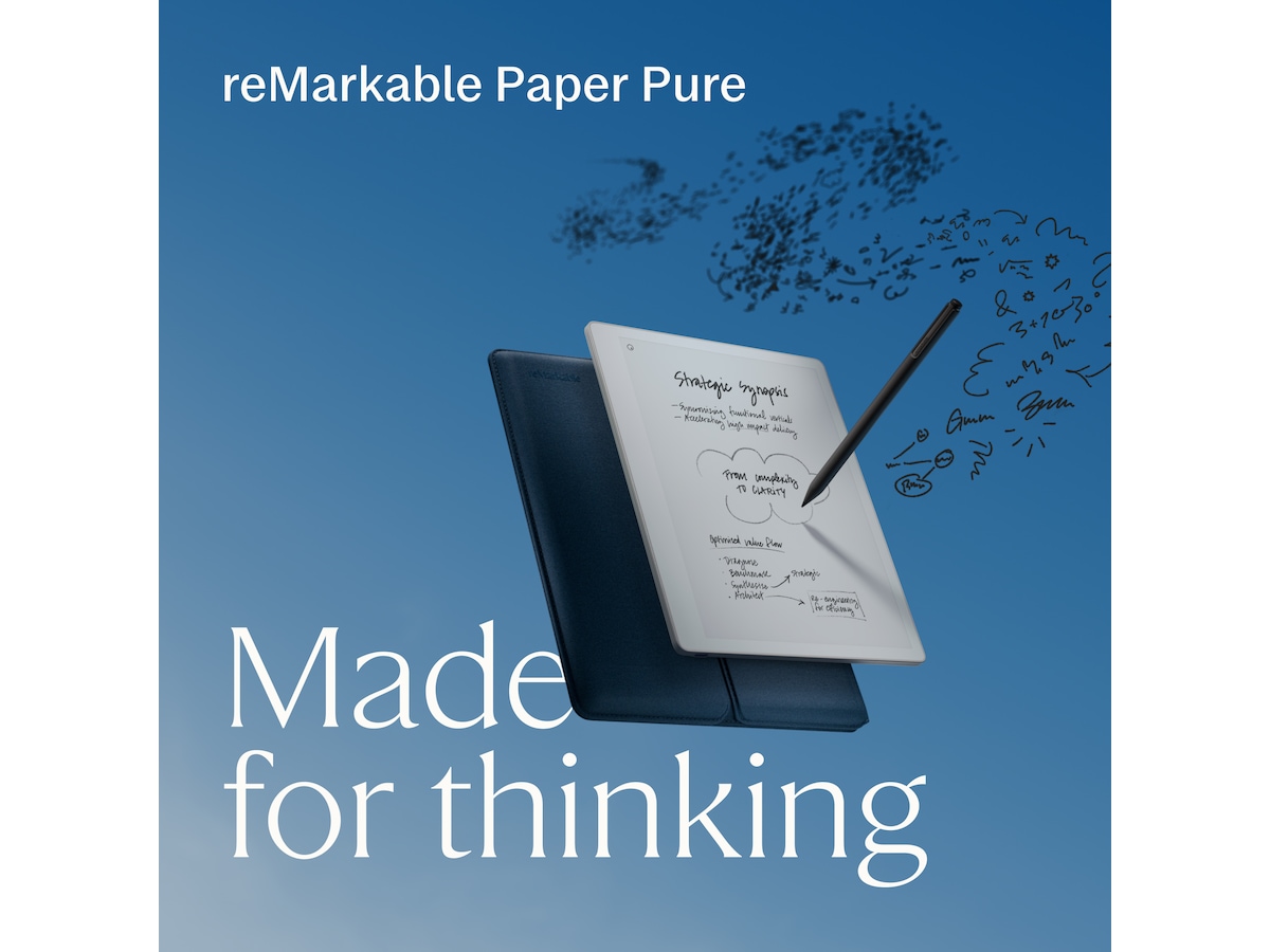 reMarkable Paper Pure 10,3" + Marker Plus + Sleeve Folio (ocean blue) Digitale notatblokker