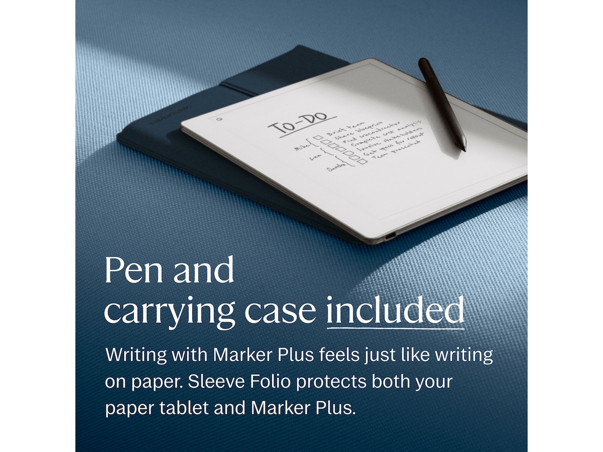 reMarkable Paper Pure 10,3" + Marker Plus + Sleeve Folio (ocean blue) Digitale notatblokker