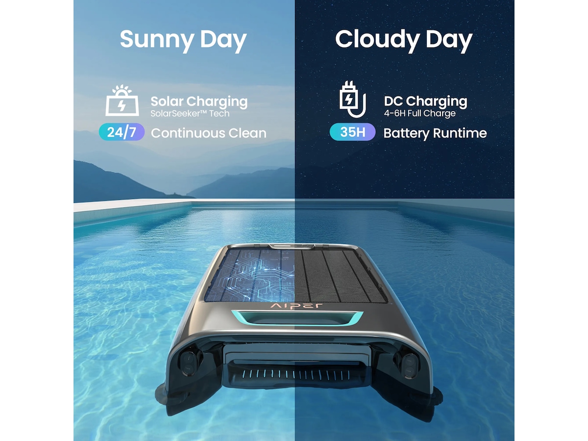 Aiper EcoSurfer S2 Bassengskimmer med solcellelading Vindusvaskere