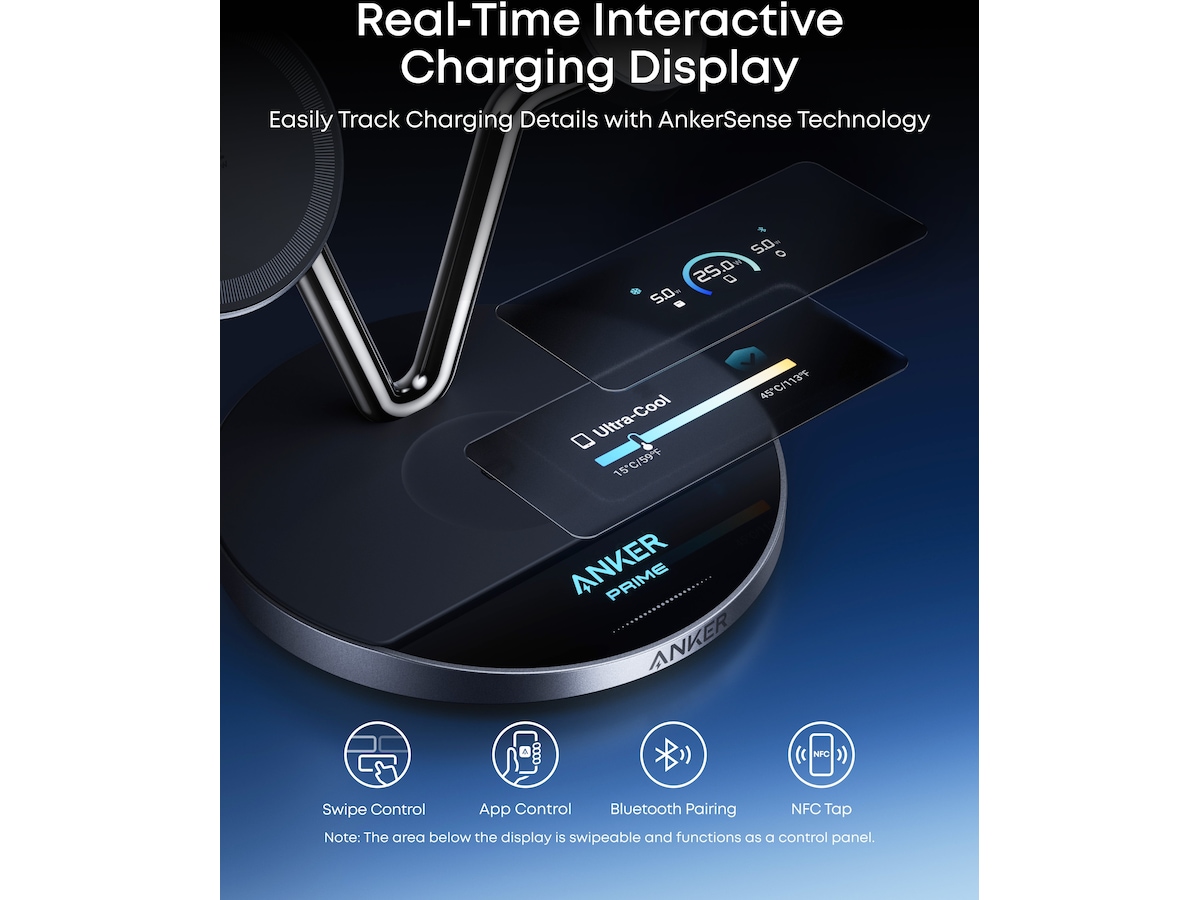 Anker Prime 3-in-1 trådløs ladestasjon (sort) Ladestasjon