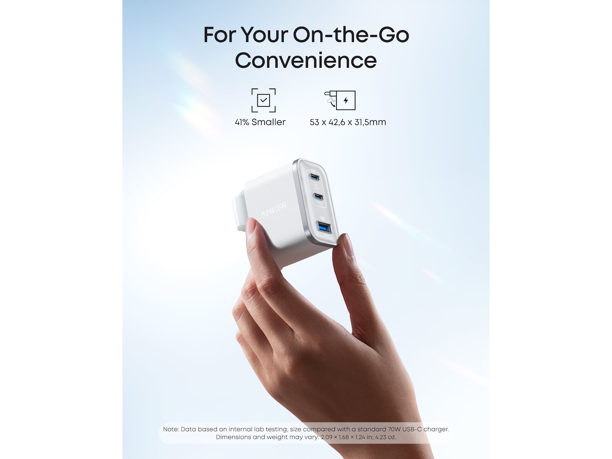 Anker Nano 70W Vegglader (hvit) Mobilladere
