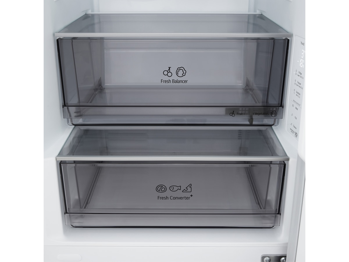 LG GBBS312CPY Kjøleskap med fryseboks 1.86M (Prime Steel) Kombiskap