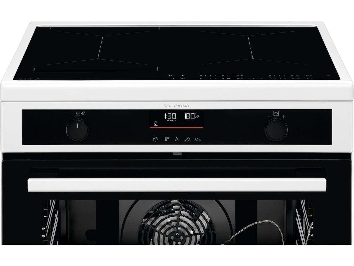 Electrolux 600 SteamBake induksjon 60 cm pyrolyse (hvit) Komfyr