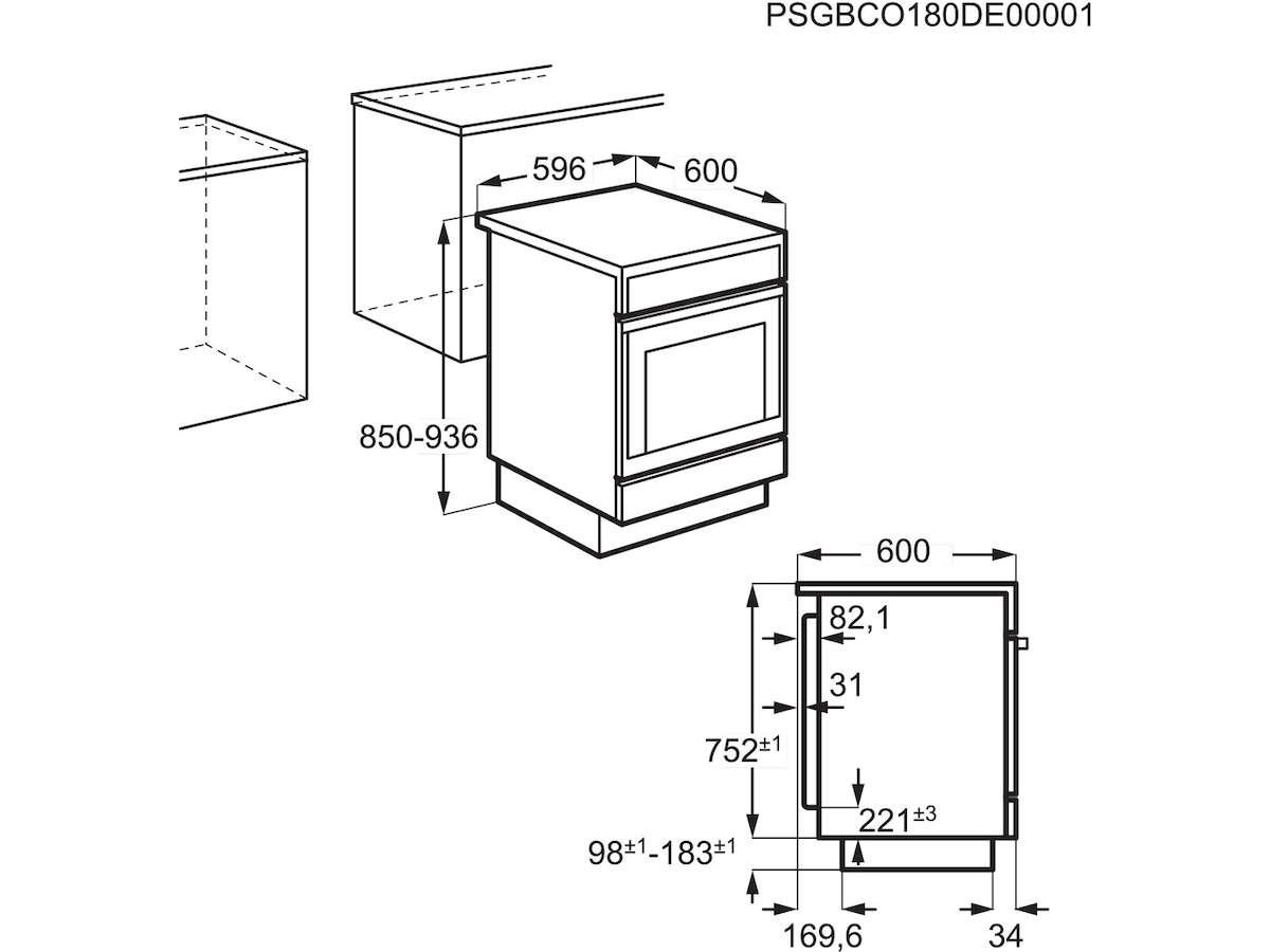Electrolux 600 SteamBake induksjon 60 cm pyrolyse (stål) Komfyr