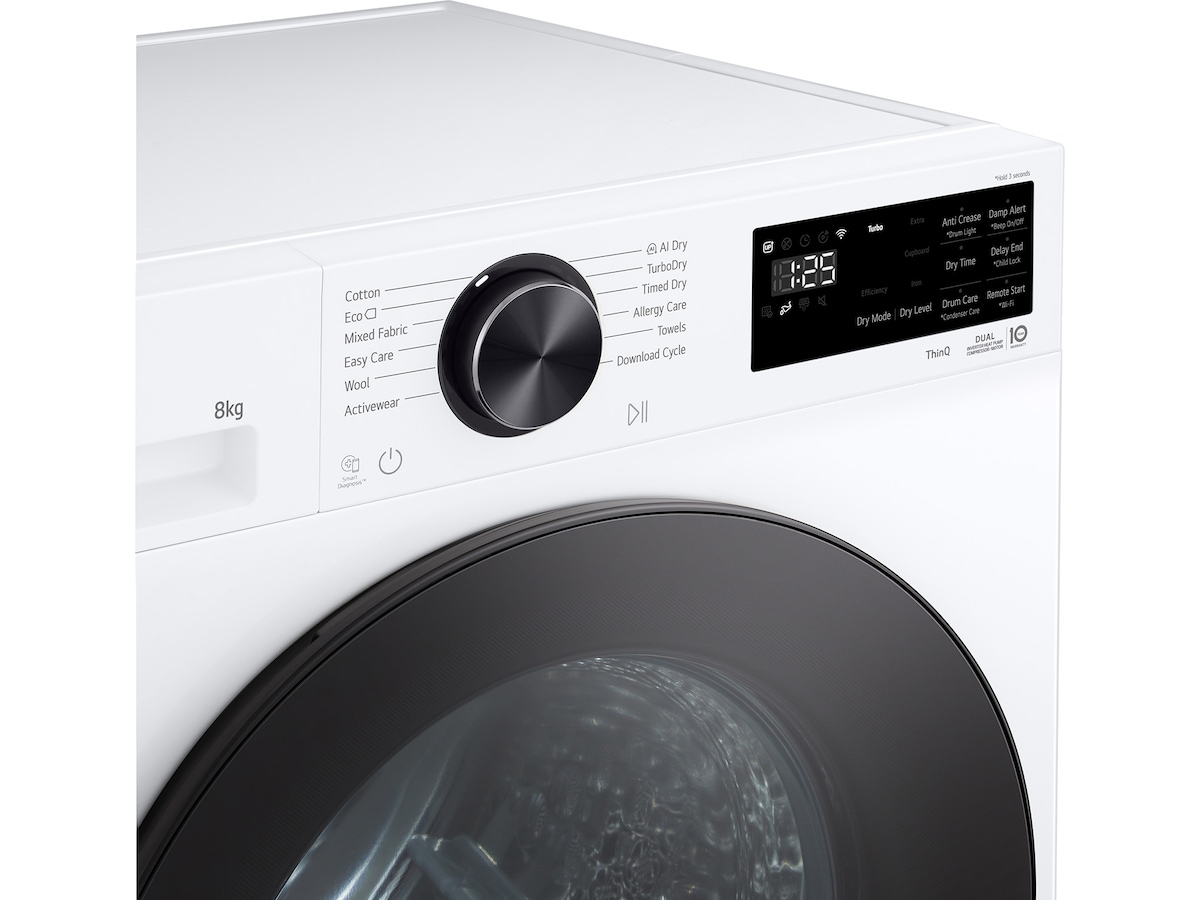 LG RHX5008TLB tørketrommel 8kg (hvit) Tørketrommel