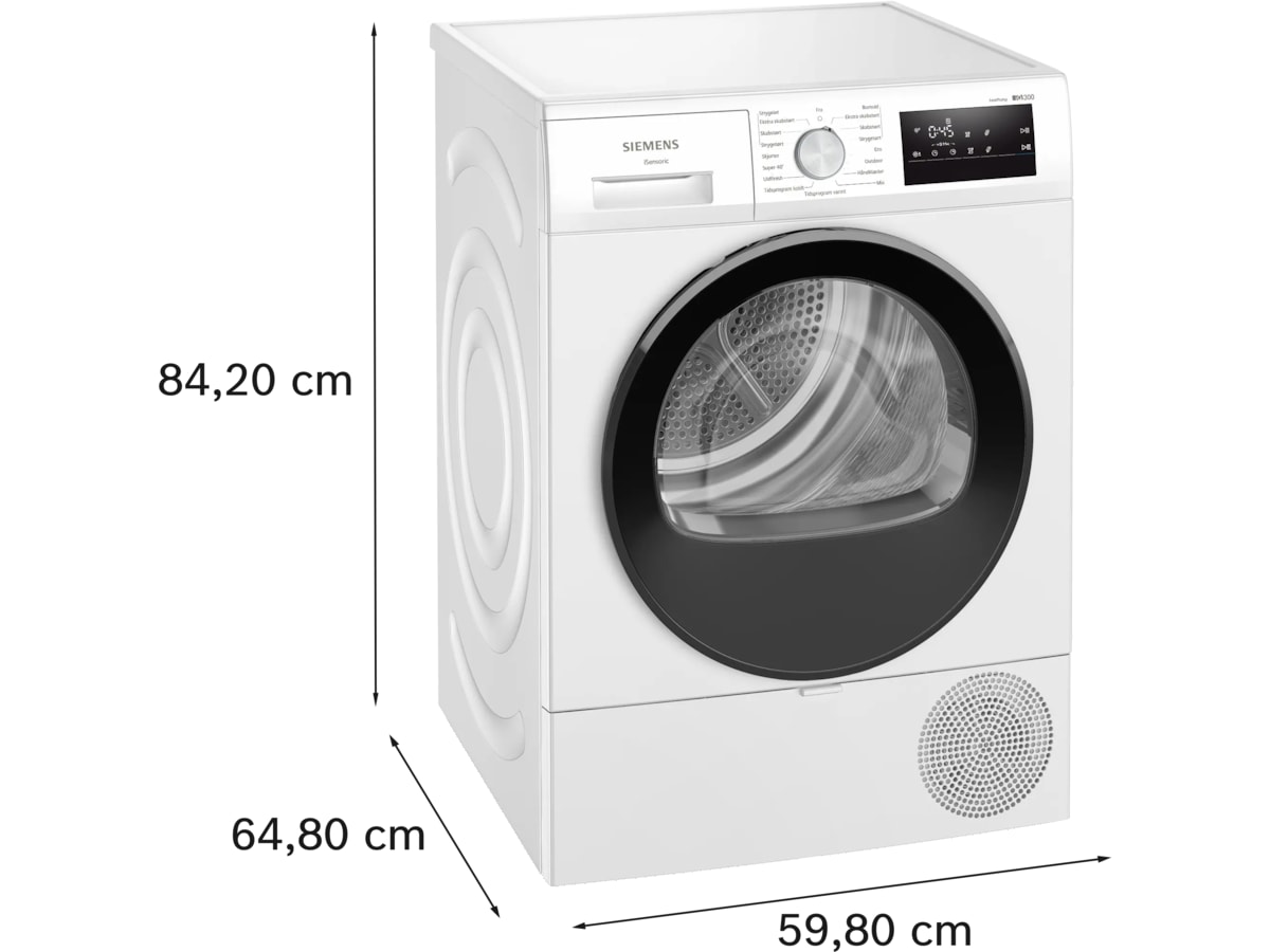 Siemens WT45HV0EDN, iQ300 Tørketrommel (hvit) Tørketrommel