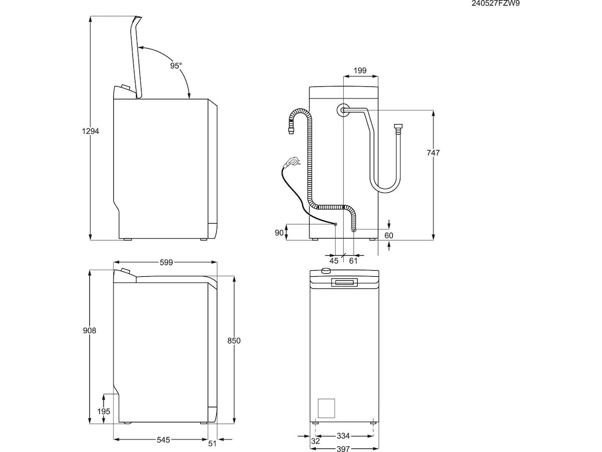 Electrolux EW6T472L2L 600 SensiCare Toppmatad Tvättmaskin 7 kg Vaskemaskin