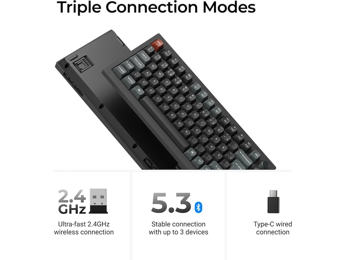 Keychron V1 Ultra 75% 8K Brown Trådløst Gamingtastatur Gamingtastatur