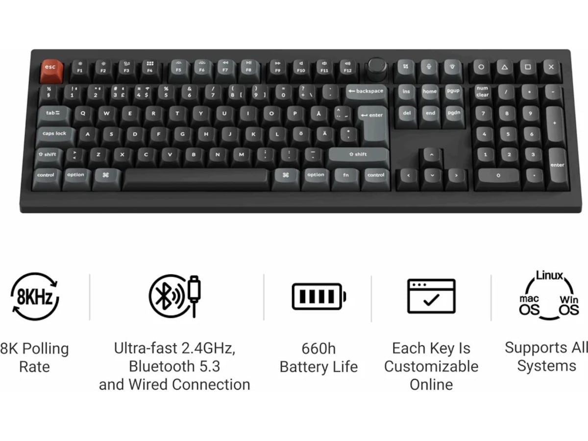 Keychron V6 Ultra 100% 8K Brown Trådløst Gamingtastatur Gamingtastatur