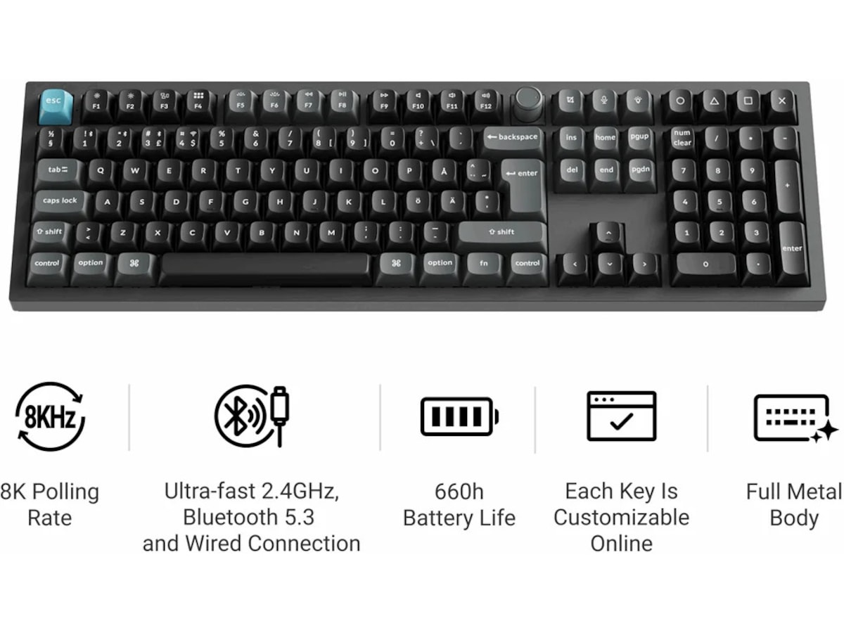 Keychron Q1 Ultra 100% 8K Red Trådløs Gamingtastatur Gamingtastatur